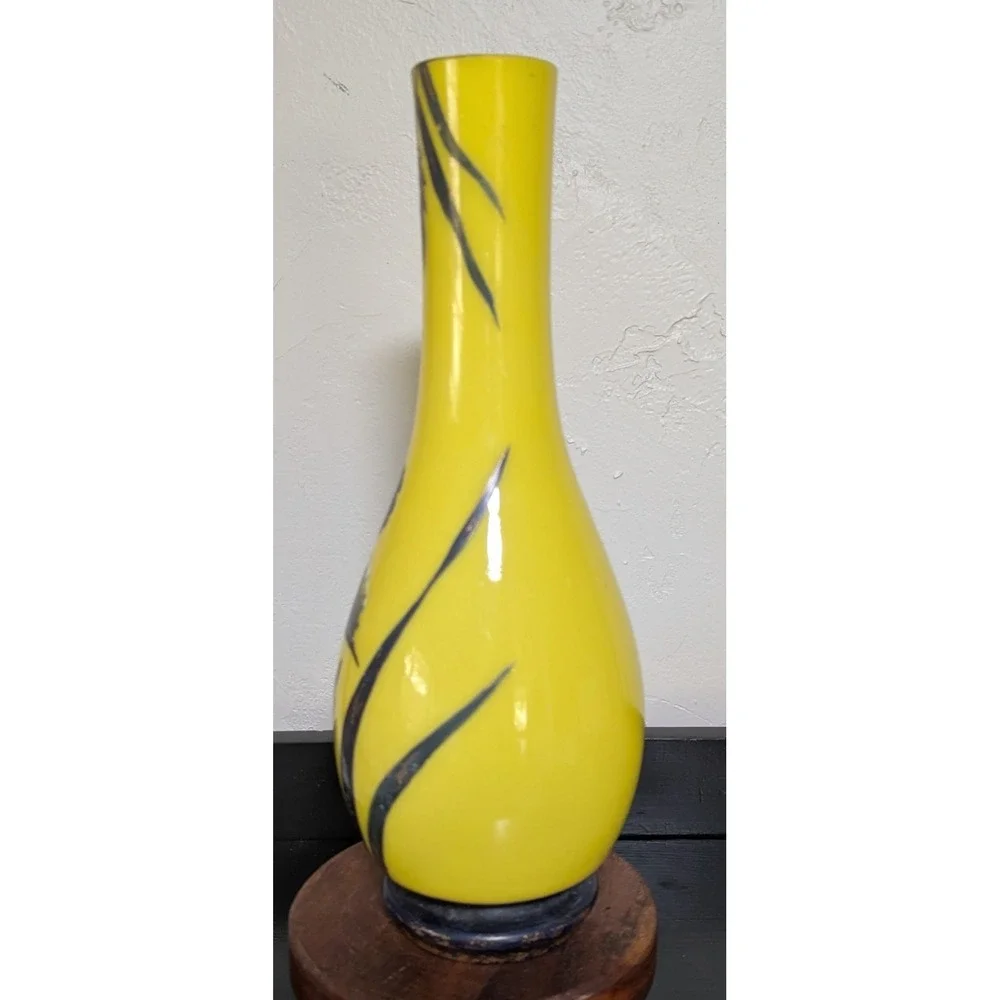 Antique Emile Galle-Style Handblown Hand Painted Decorative Vase 14‎ 1/2